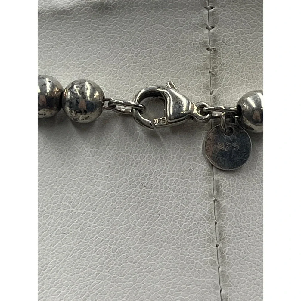 Tiffany & Co Authenticated Hardwear Sterling‎ Graduated Beaded Soldered Necklace